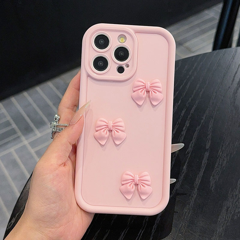 Matte Pc Case - Różowe etui na telefon z kokardką