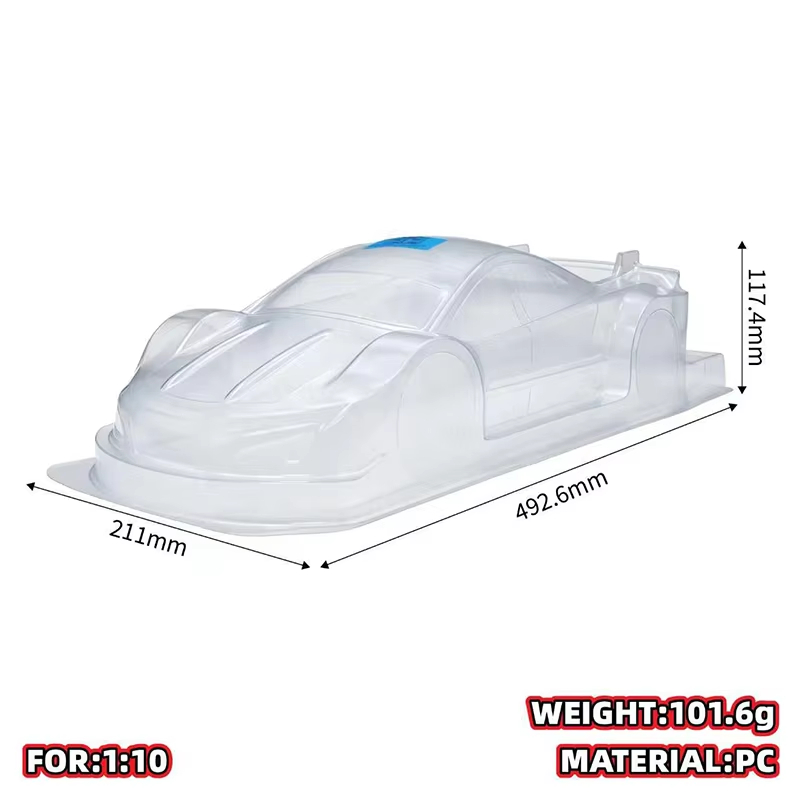 1 szt. 1/10 190mm Przezroczyst – Pc Chassis recenzja i cena